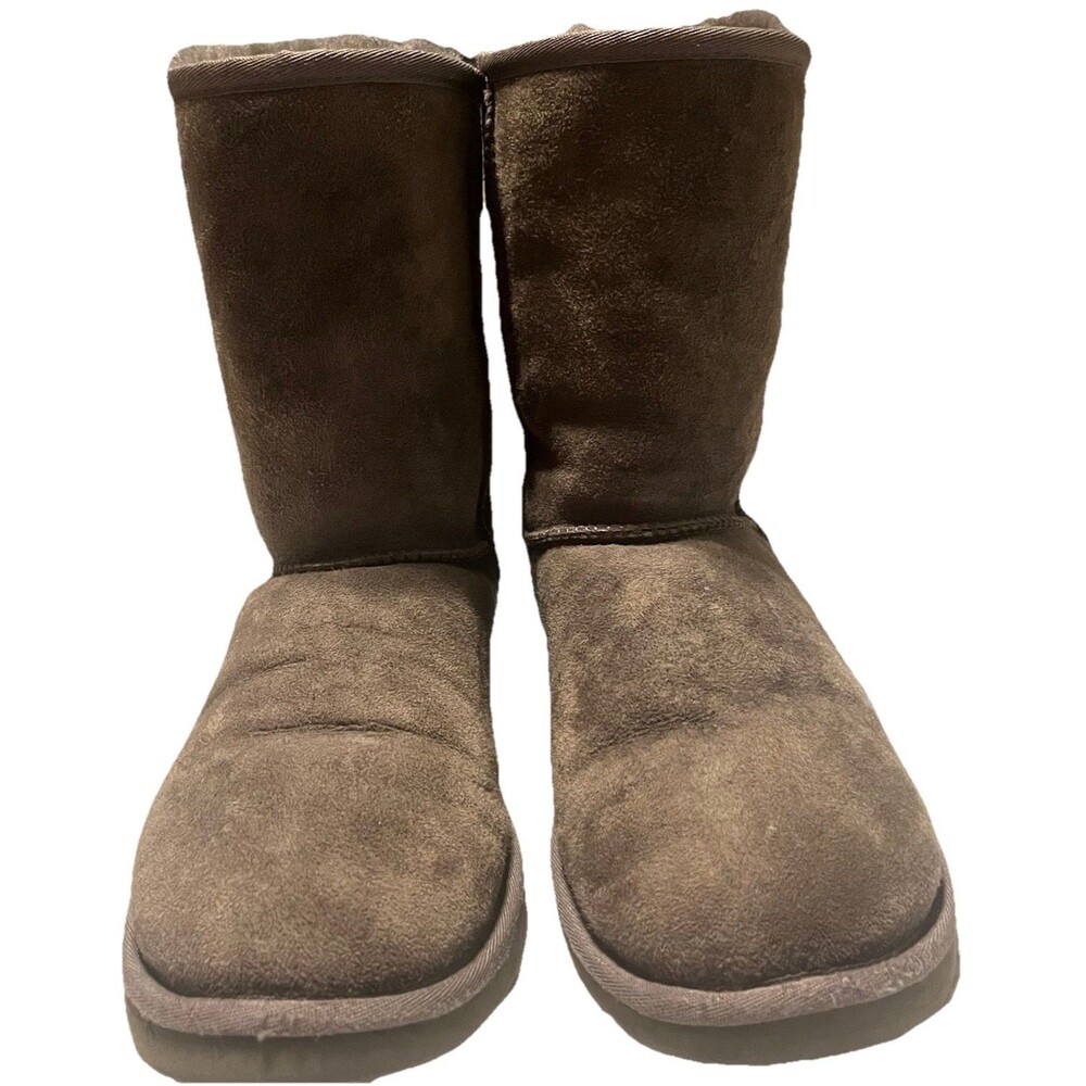 UGG Australia Classic Short Boots 5825 Gray Suede Sheepskin Lined Women's Size 9